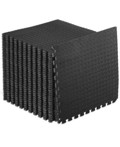 Коврик для упражнений ProsourceFit Puzzle Mat 1/2-in, Black, 144 Sq Ft - 36 Tiles