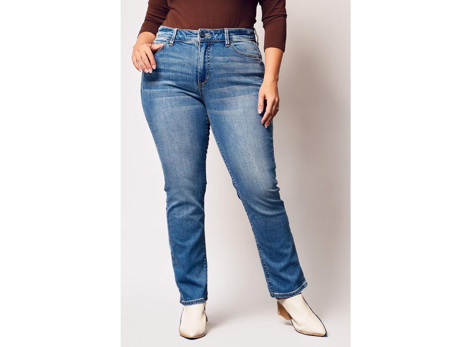 Джинсы SLINK Jeans Plus Size Denim High Rise Straight