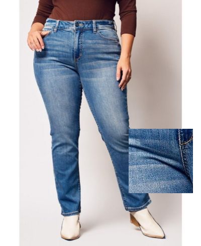 Джинсы SLINK Jeans Plus Size Denim High Rise Straight