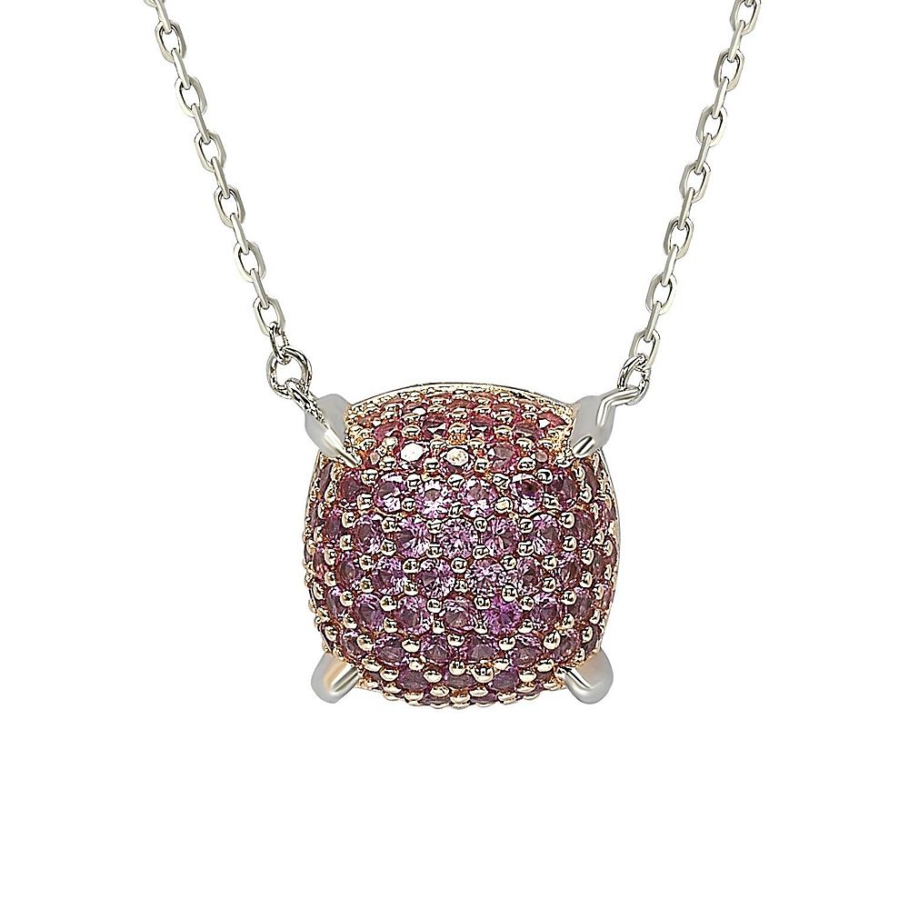 Ожерелье Suzy Levian из стерлингового серебра с сапфиром и паве, 10 mm