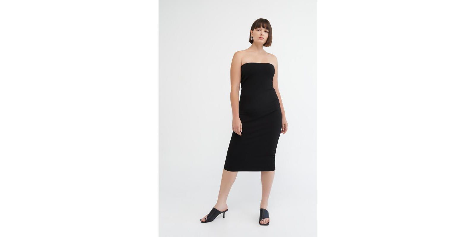 Marcella Women's Natalia Strapless Side-Zip Fitted Midi Dress