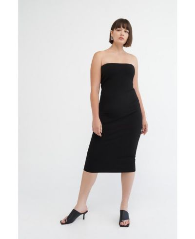 Marcella Women's Natalia Strapless Side-Zip Fitted Midi Dress