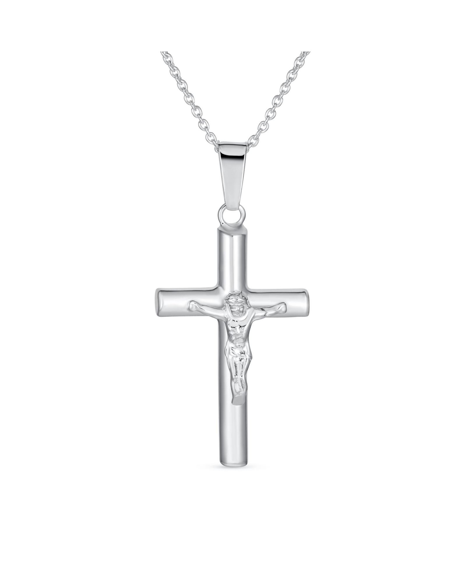 Подвеска Bling Jewelry Large Jesus Crucifix Cross Sterling Silver 2 Inch