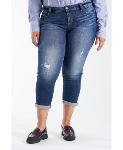 Джинсы Slink Jeans женские, большого размера, деним, средняя посадка, бойфренд