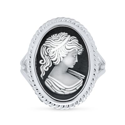Bling Jewelry Классическое викторианское кольцо с камеей, стерлинговое серебро