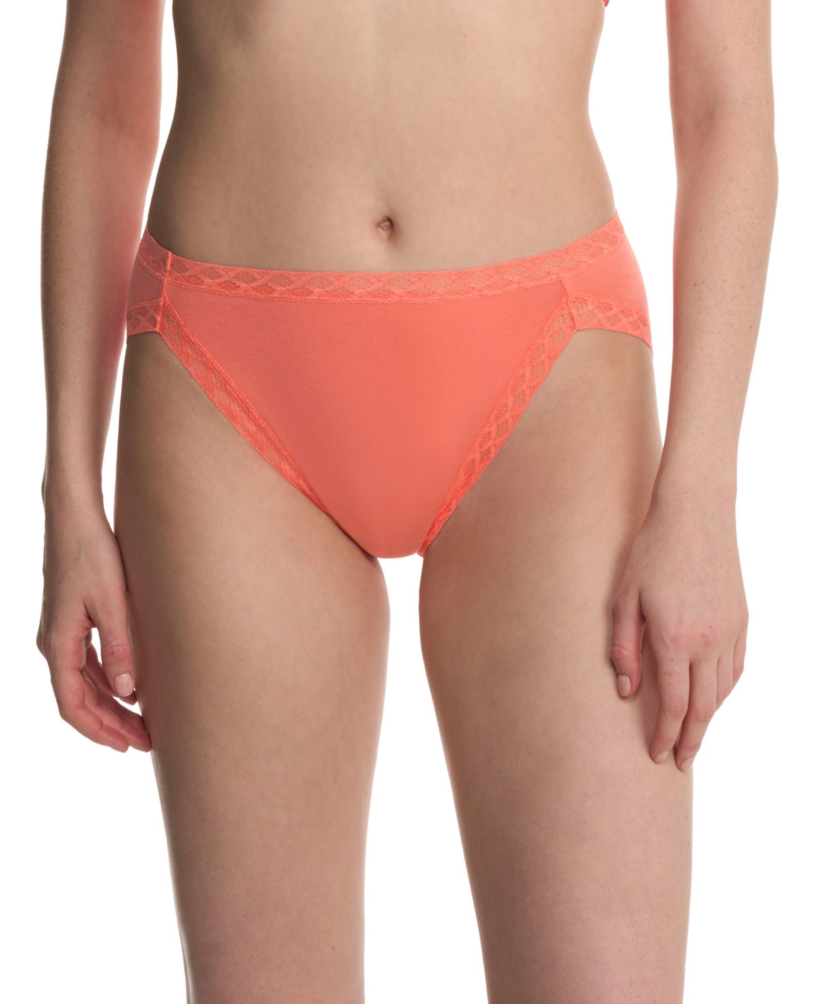 Natori Women's Bliss Lace-Trim Cotton French-Cut Brief Underwear 152058