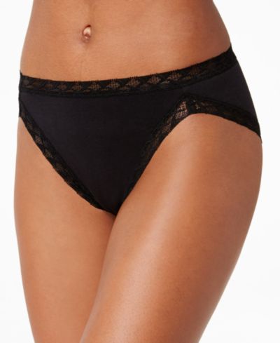 Natori Women's Bliss Lace-Trim Cotton French-Cut Brief Underwear 152058