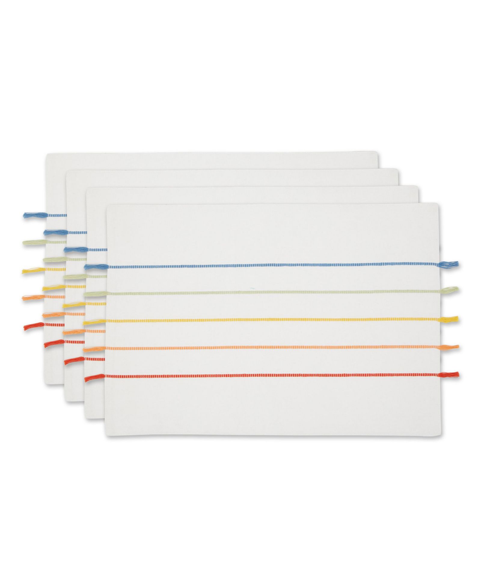 Design Imports Stripe Tassel Placemat Set из 4 шт