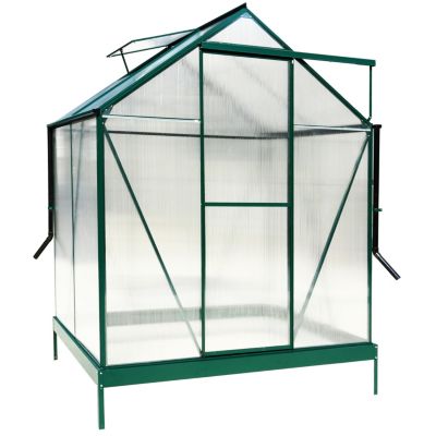 Streamdale Furniture Premium Aluminum Greenhouse, Polycarbonate Panels, Sliding Door
