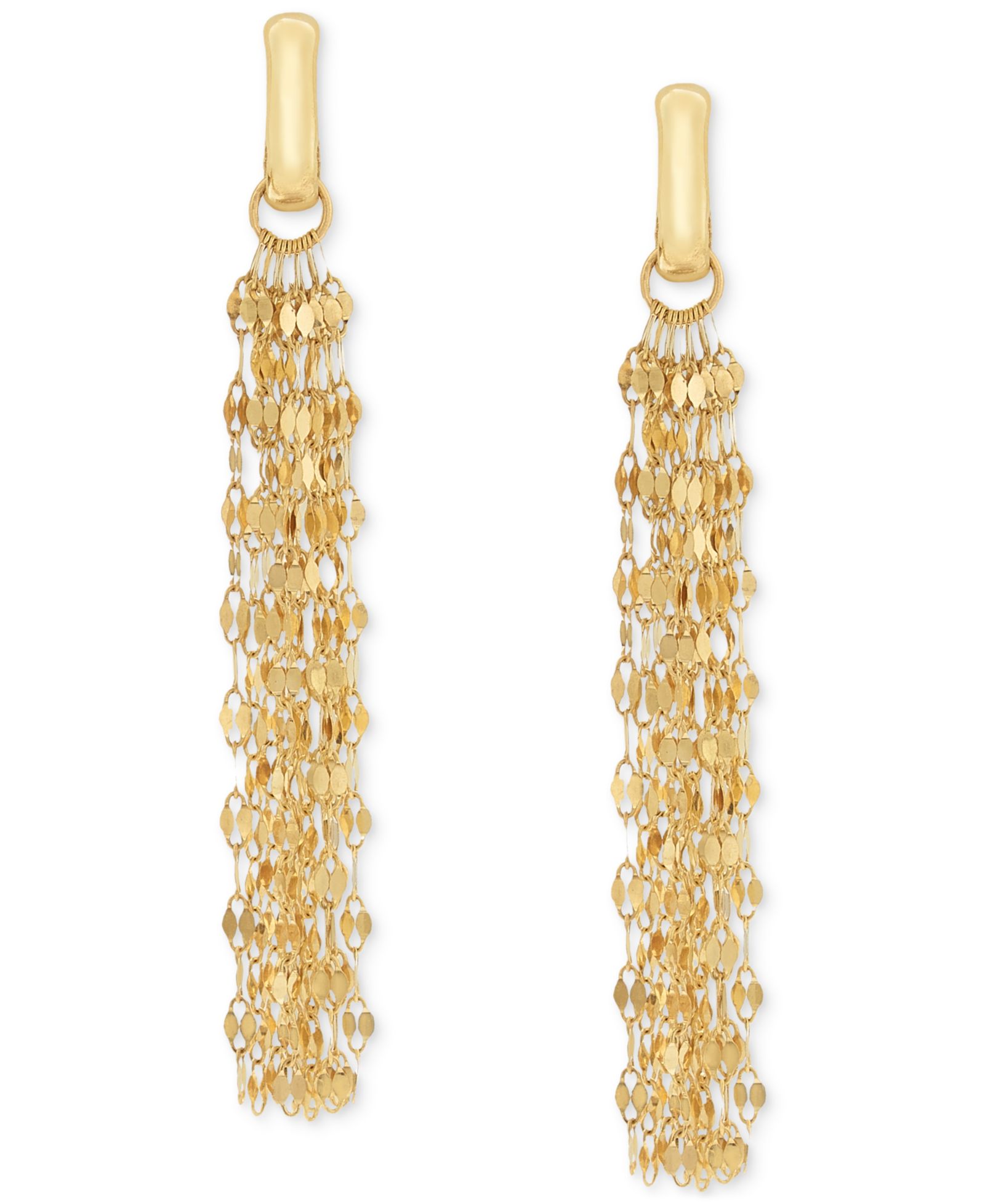 Серьги-подвески Mirror Chain Multi-Strand Linear в золоте 10k