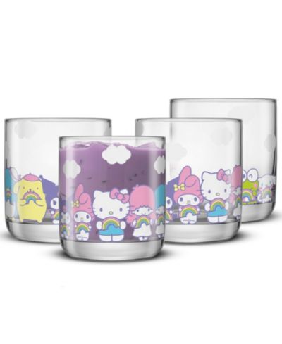 JoyJolt Sanrio Hello Kitty Glasses, Set of 4