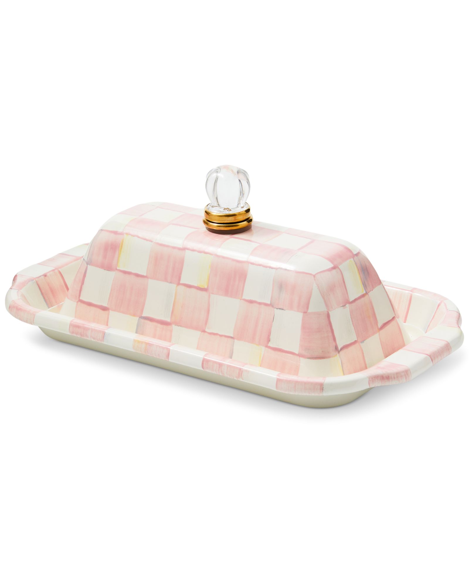 MacKenzie-Childs Butter Box Rosy Check