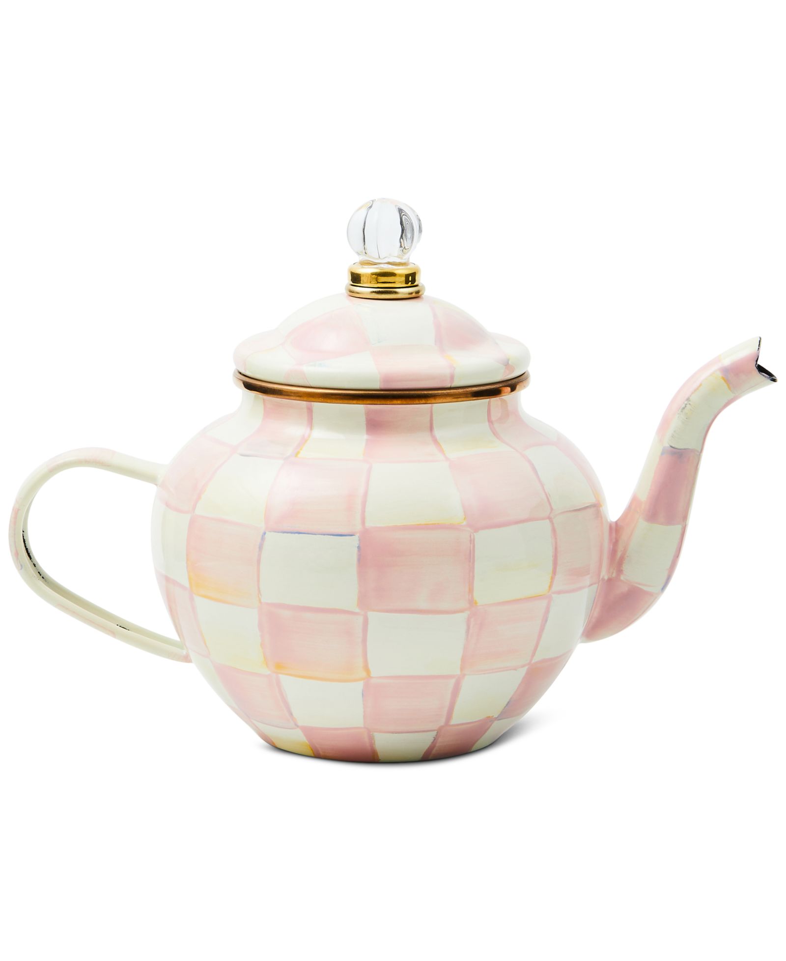 MacKenzie-Childs Rosy Check 4-Cup Teapot