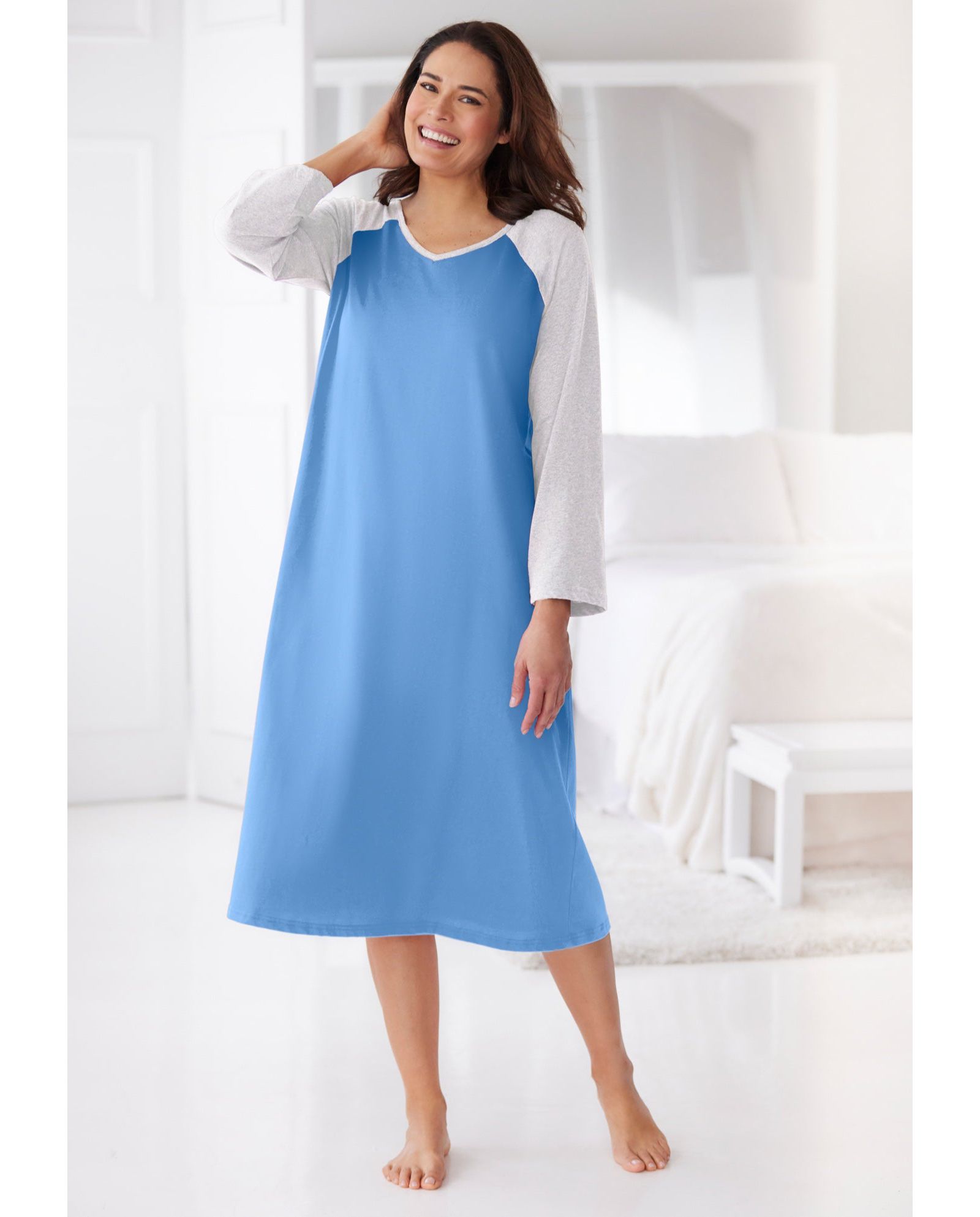 AVENUE Plus Size Body Baseball Sleepshirt