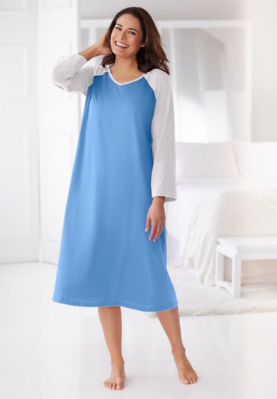 AVENUE Plus Size Body Baseball Sleepshirt