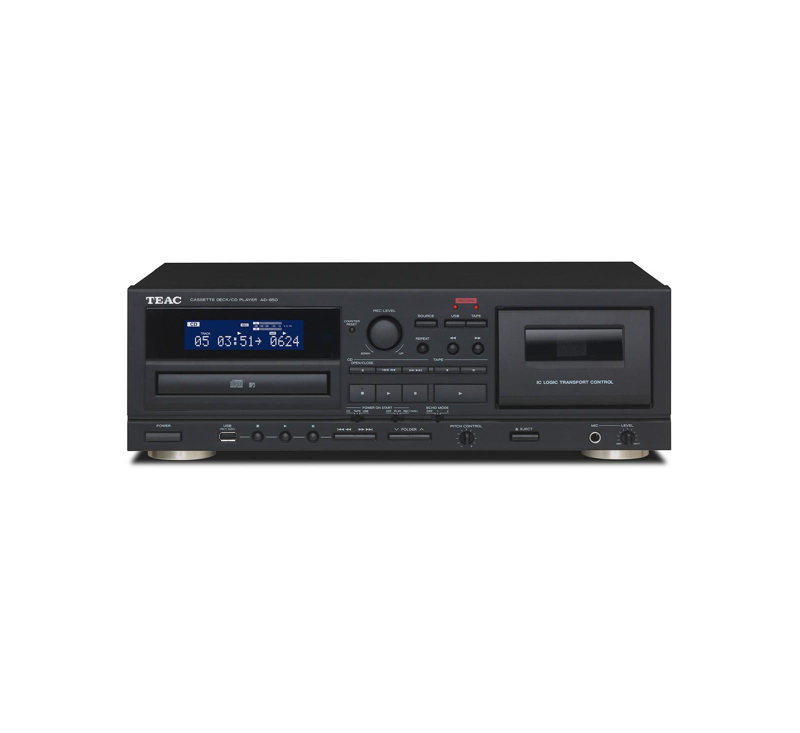 TEAC AD-850-SE Cassette Deck and CD Player with Microphone Input and Digital Recording