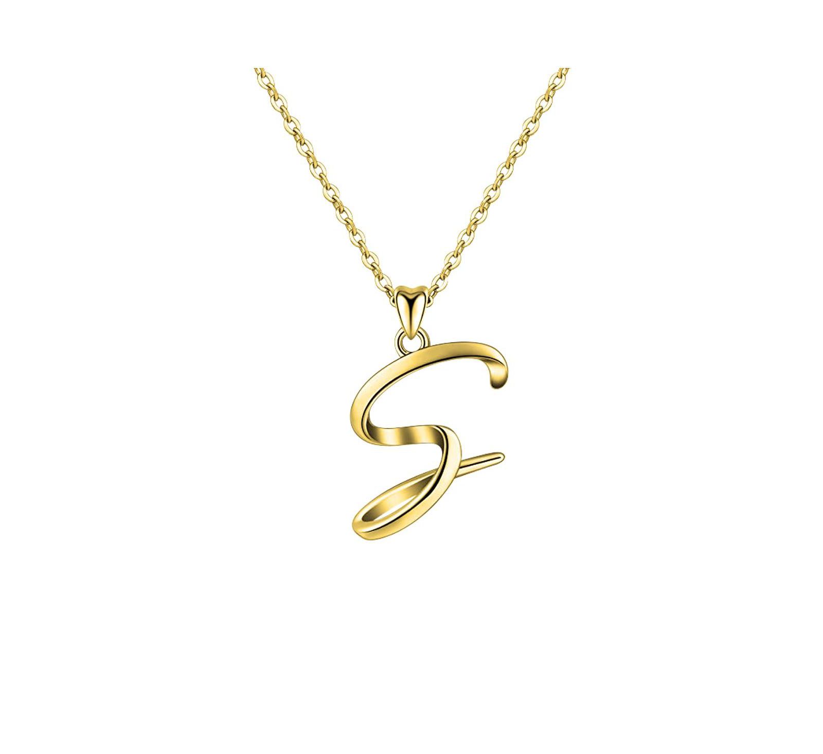 GiGiGirl Stylish 14K Gold Plated Chic Twisted Statement Initial Necklace