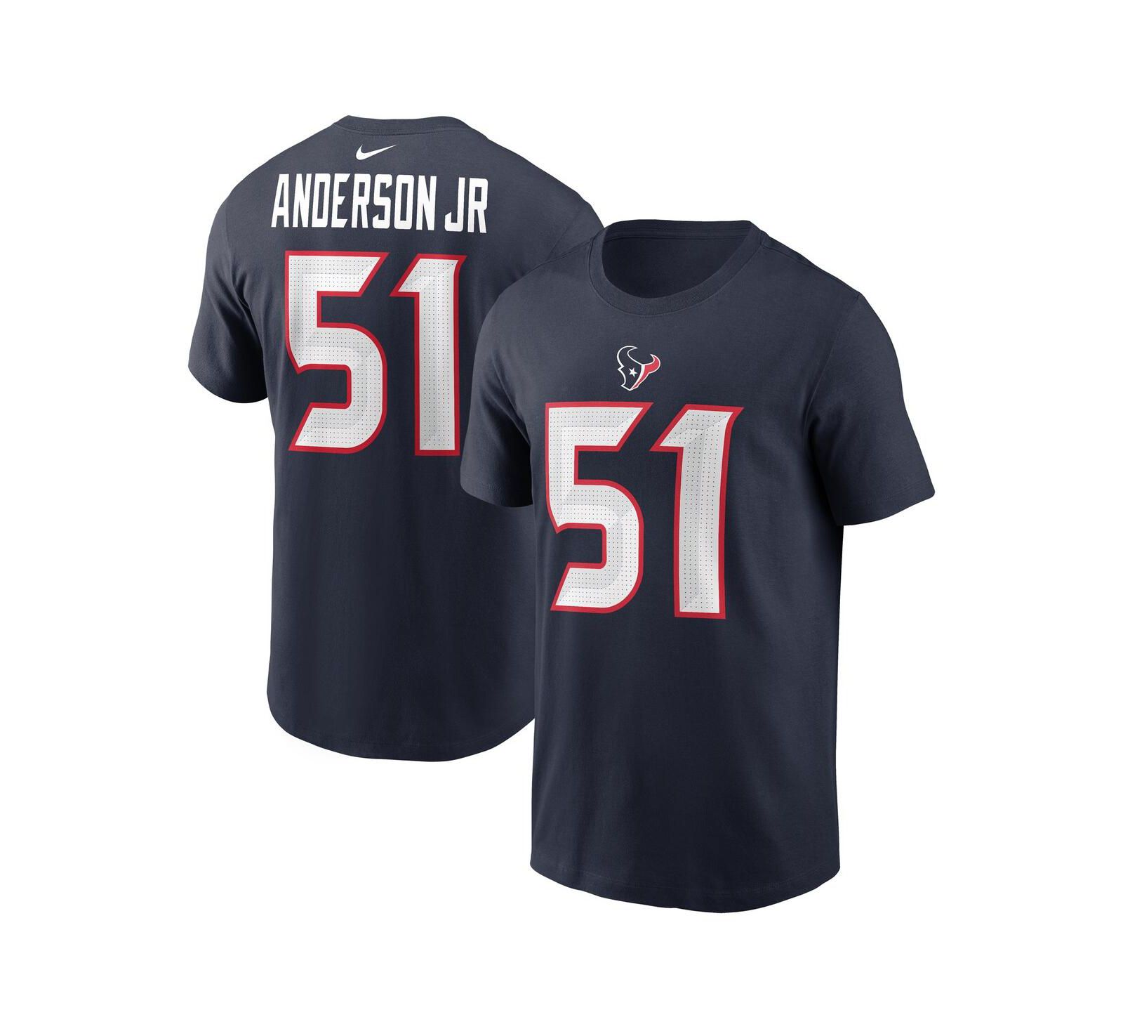 Nike Мужская футболка Will Anderson Jr. Navy Houston Texans с именем и номером игрока