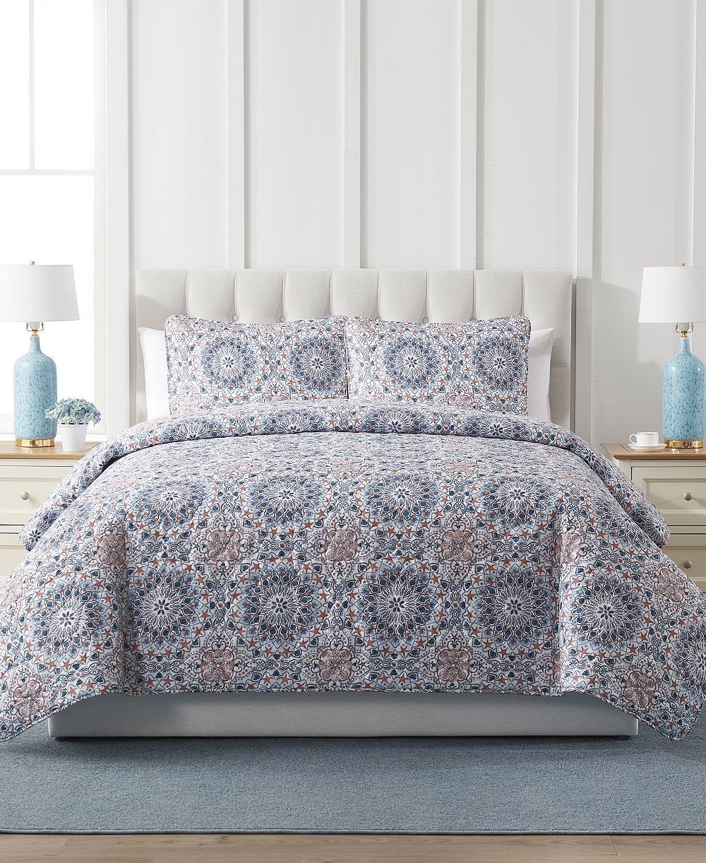 VCNY Home Sea Medallion 3-Piece Quilt Set, Full/Queen