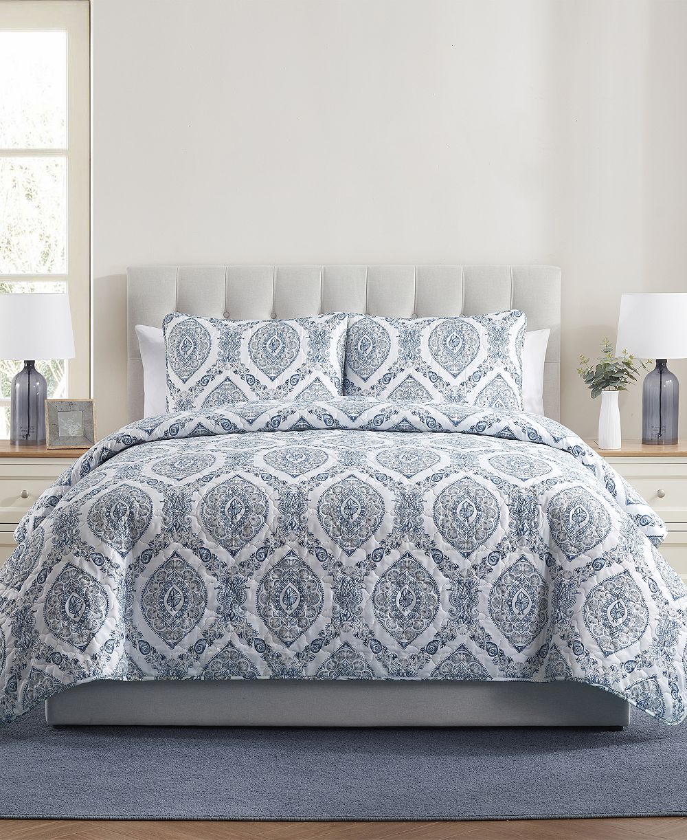 VCNY Home, комплект из 3 предметов стеганого одеяла Sea Damask, размер King