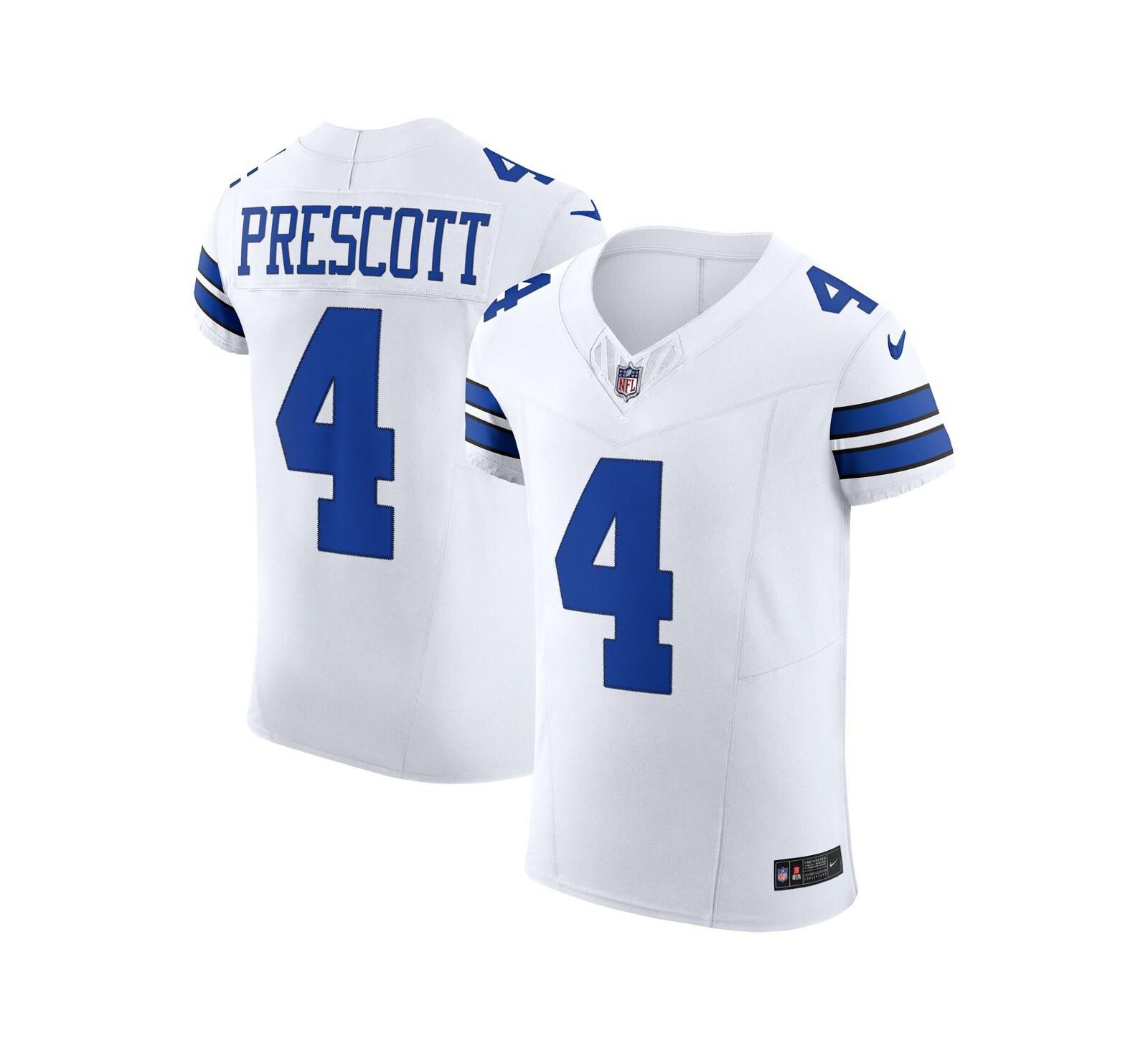 Nike Мужская джерси Dak Prescott White Dallas Cowboys Vapor F.U.S.E. Elite