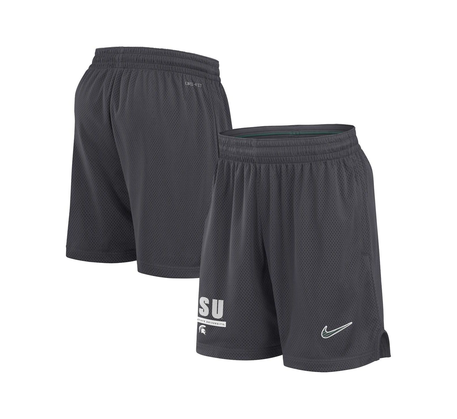Шорты Nike Men's Anthracite Michigan State Spartans 2024 Sideline Mesh