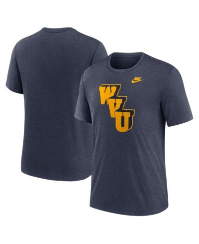 Мужская футболка Nike Heather Navy West Virginia Mountaineers Blitz Evergreen Legacy Primary Tri-Blend