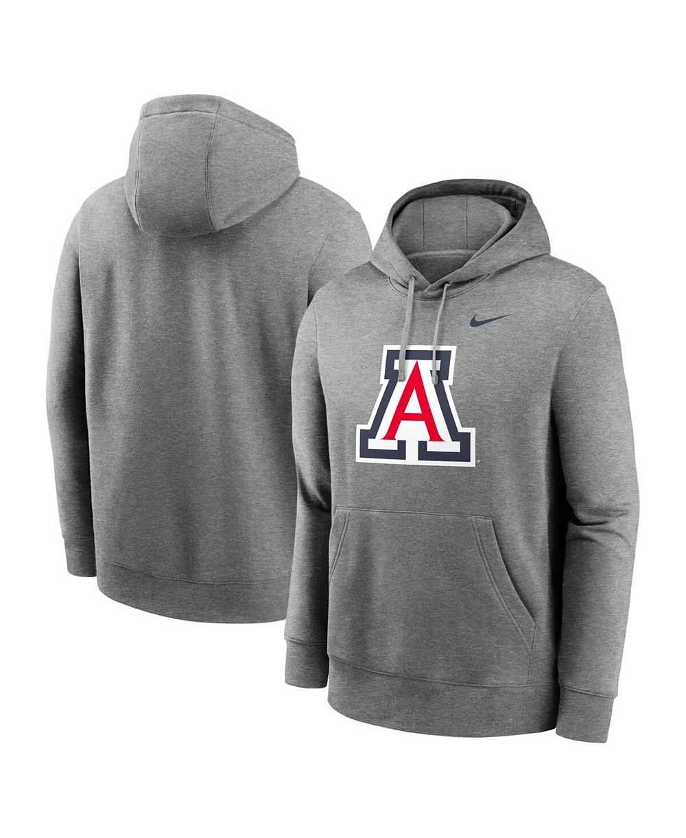 Мужское худи Nike Arizona Wildcats Primetime Evergreen Club Fleece с начесом, серая меланж