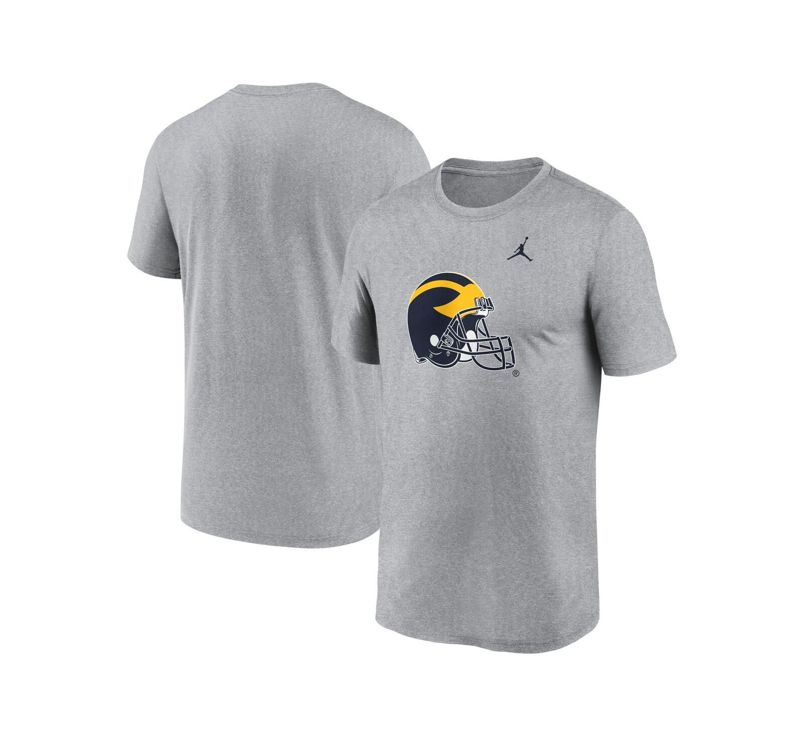 Jordan Мужская футболка Heather Gray Michigan Wolverines Primetime Legend Alternate Logo