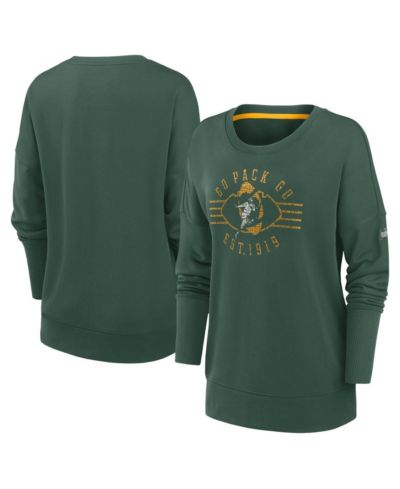 Nike Женское флисовое худи Green Bay Packers Rewind Playback Icon, зеленое