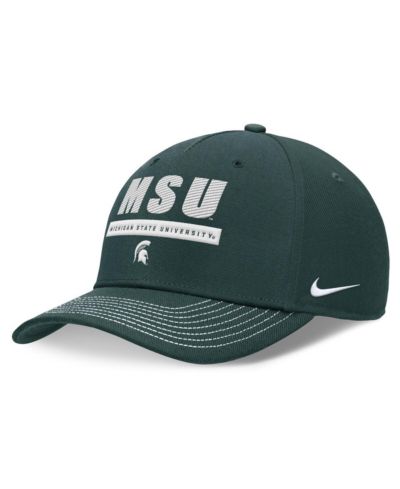 Кепка Nike Michigan State Spartans 2024 Sideline Adjustable, зеленая, для мужчин и женщин