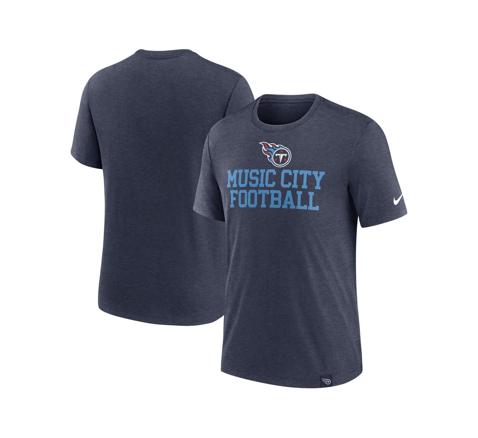 Nike Мужской Heather Navy Tennessee Titans Blitz Tri-Blend T-Shirt