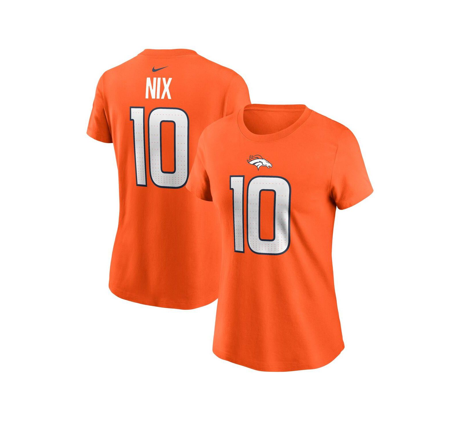 Nike Women's Bo Nix Orange Denver Broncos 2024 NFL Draft First Round Pick Name & Number T-Shirt