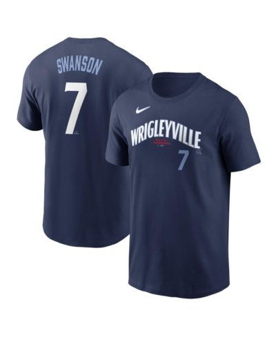 Nike Мужская футболка Chicago Cubs City Connect Fuse, темно-синяя, Dansby Swanson