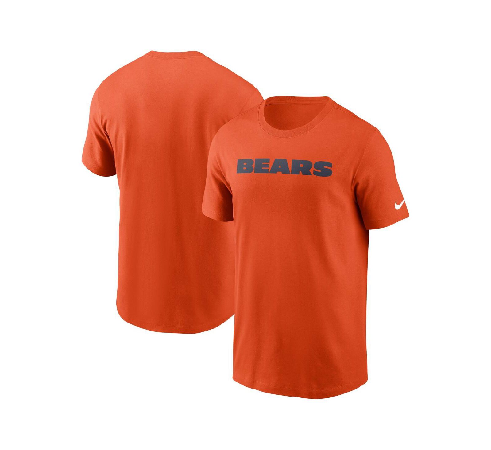 Nike Men's Orange Chicago Bears Primetime Wordmark Essential T-Shirt