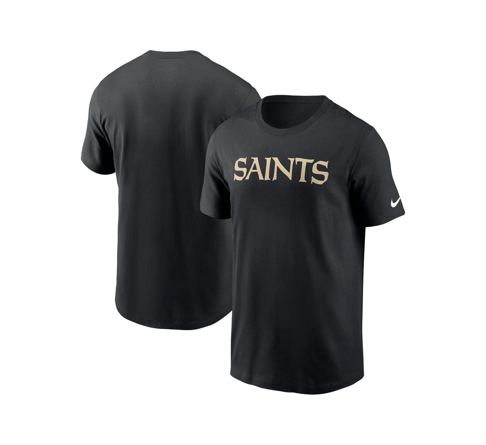 Nike Men's Black New Orleans Saints Primetime Wordmark Essential T-Shirt