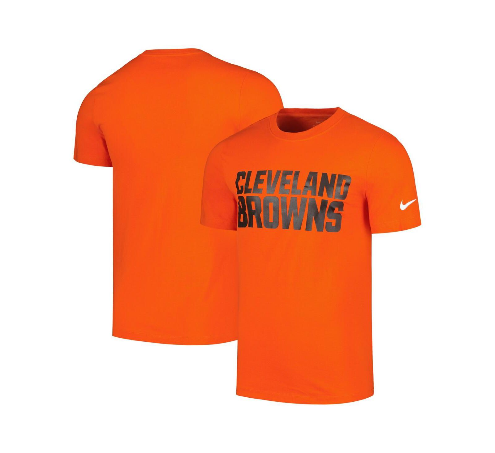 Nike Men's Orange Cleveland Browns Primetime Wordmark Essential T-Shirt
