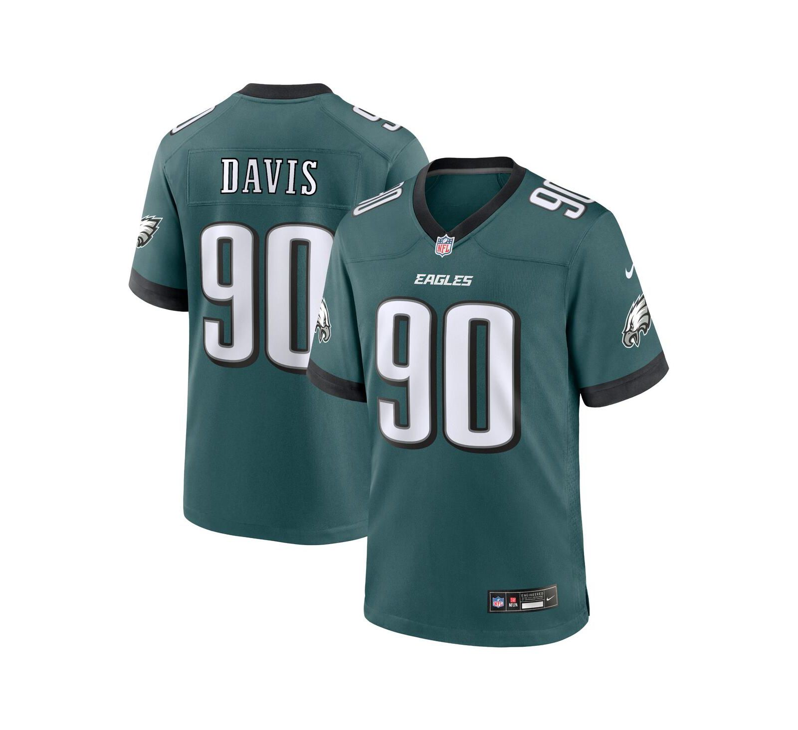 Nike Jordan Мужской Davis Midnight Philadelphia Eagles Alternate Game Jersey