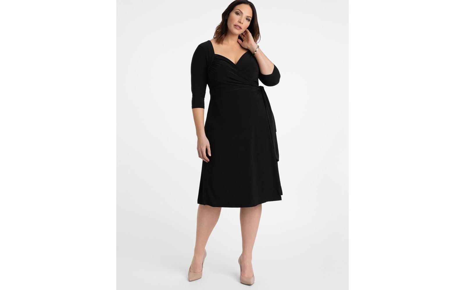 Платье Kiyonna Plus Size Sweetheart Knit Wrap with 3/4 Sleeves