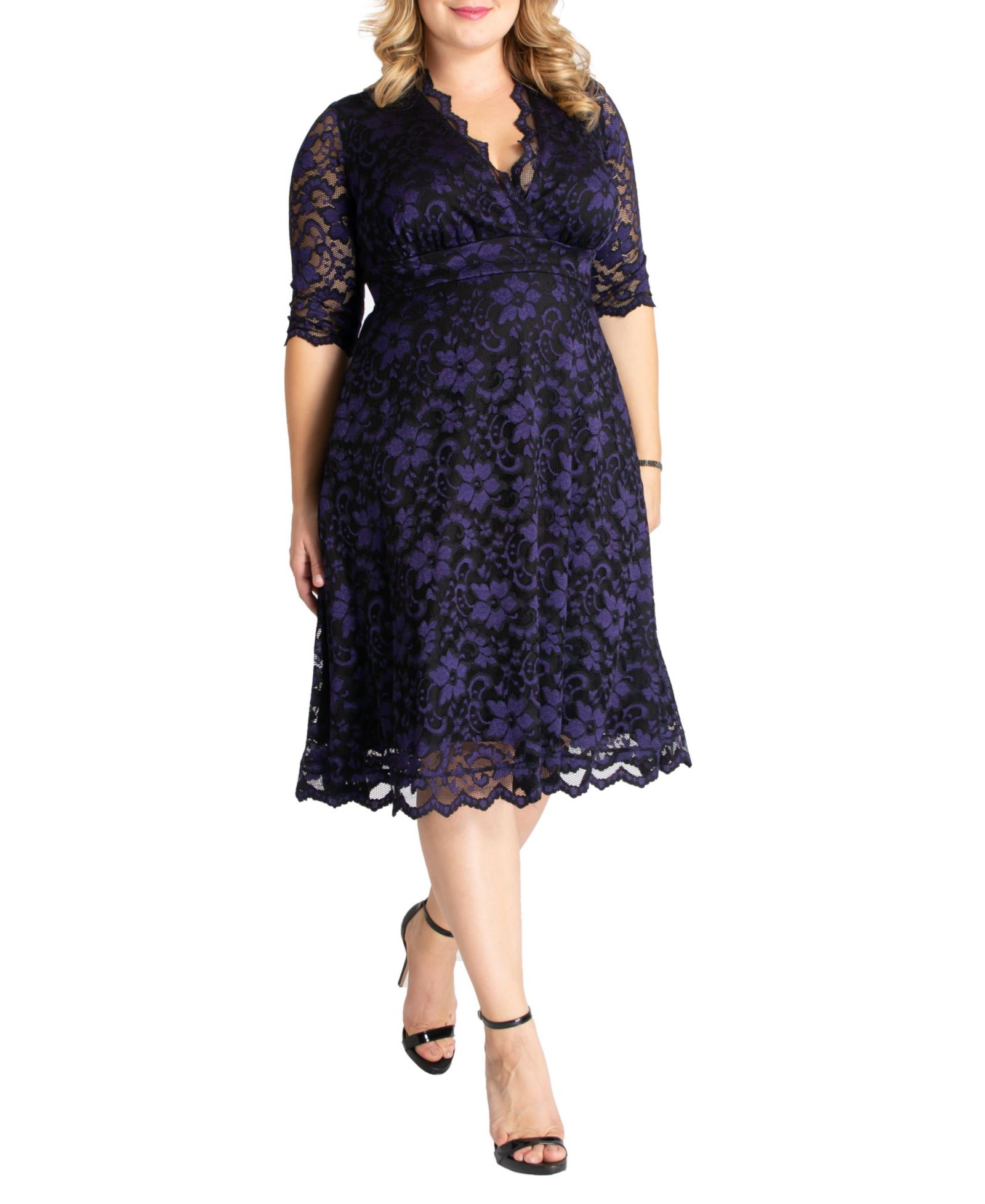 Kiyonna Plus Size Mon Cherie цветочное кружевное коктейльное платье
