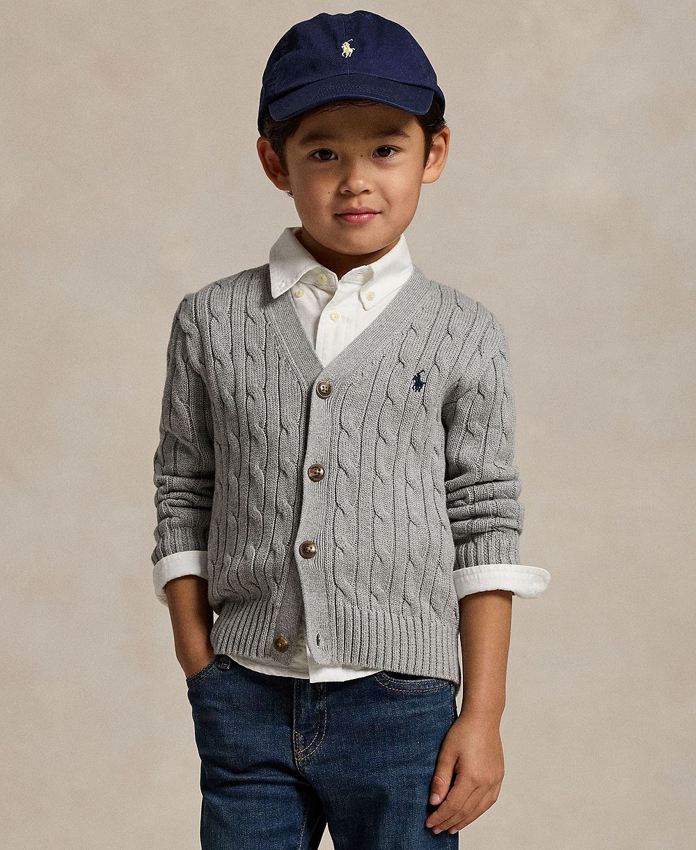 Кардиган Polo Ralph Lauren Cable-Knit Cotton V-Neck для малышей и маленьких мальчиков