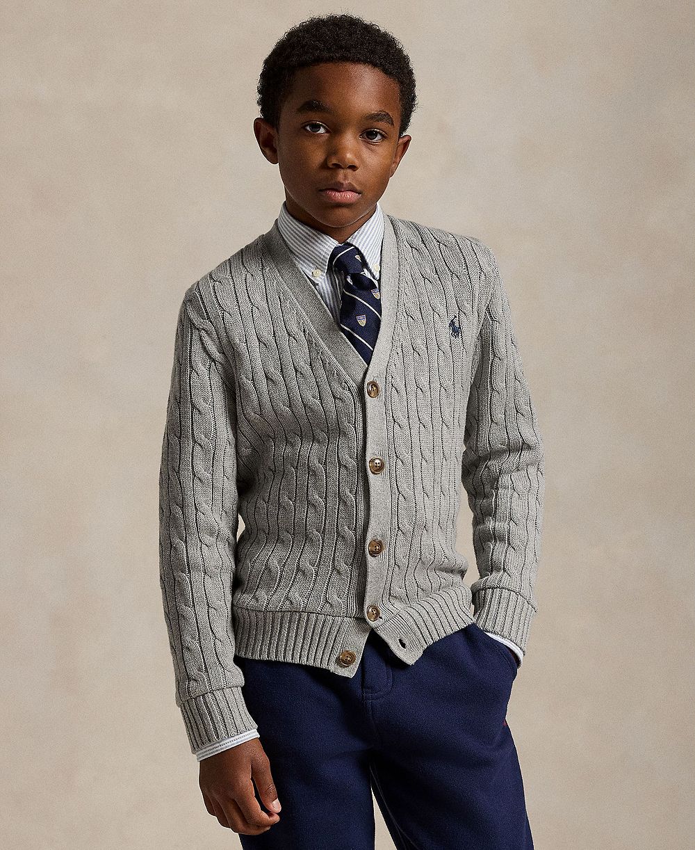 Детский кардиган Polo Ralph Lauren Big Boys Cable-Knit Cotton V-Neck