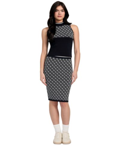 GUESS Women's Lise 4G-Logo Pull-On Sweater Skirt