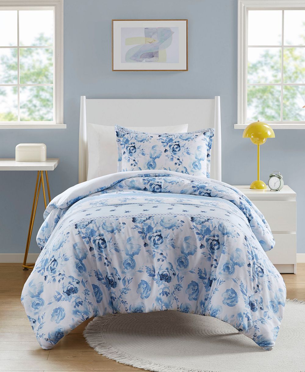 Intelligent Design Christa Floral Striped, комплект пододеяльников, 2 шт., Twin/Twin XL