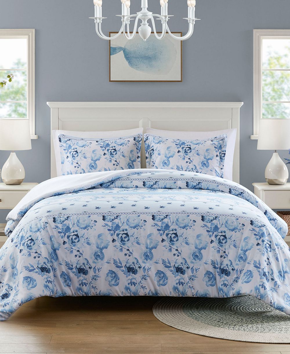 Комплект из 3 наволочек Intelligent Design Christa Floral Striped