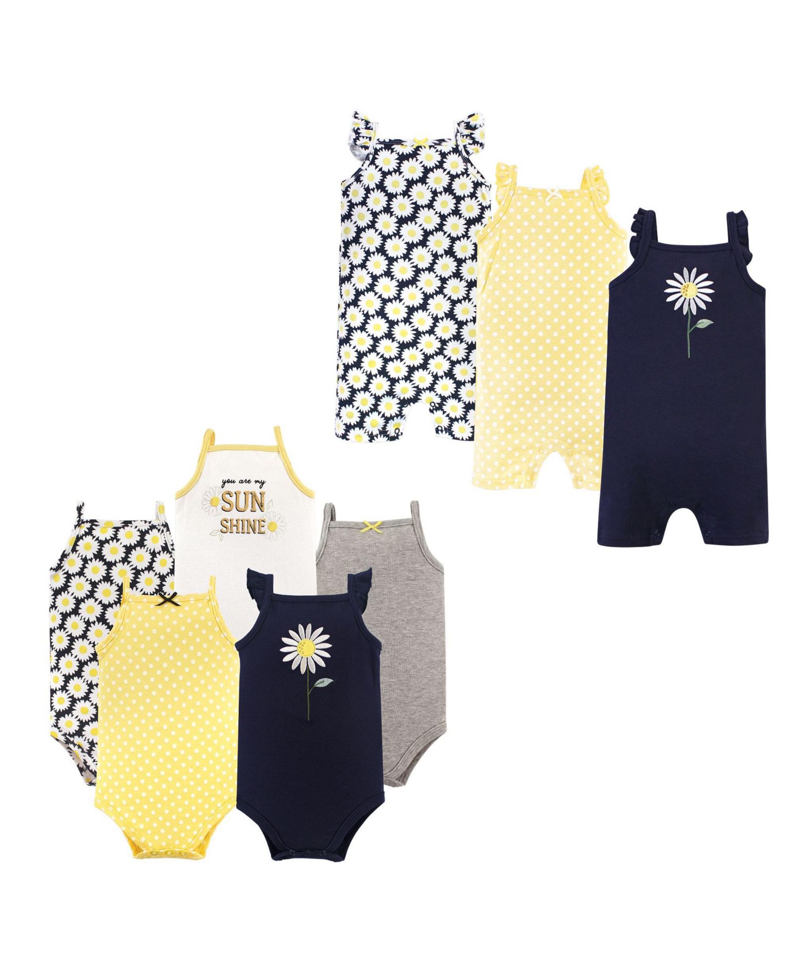 Хлопковые боди и ромперы Hudson Baby, 8 предметов