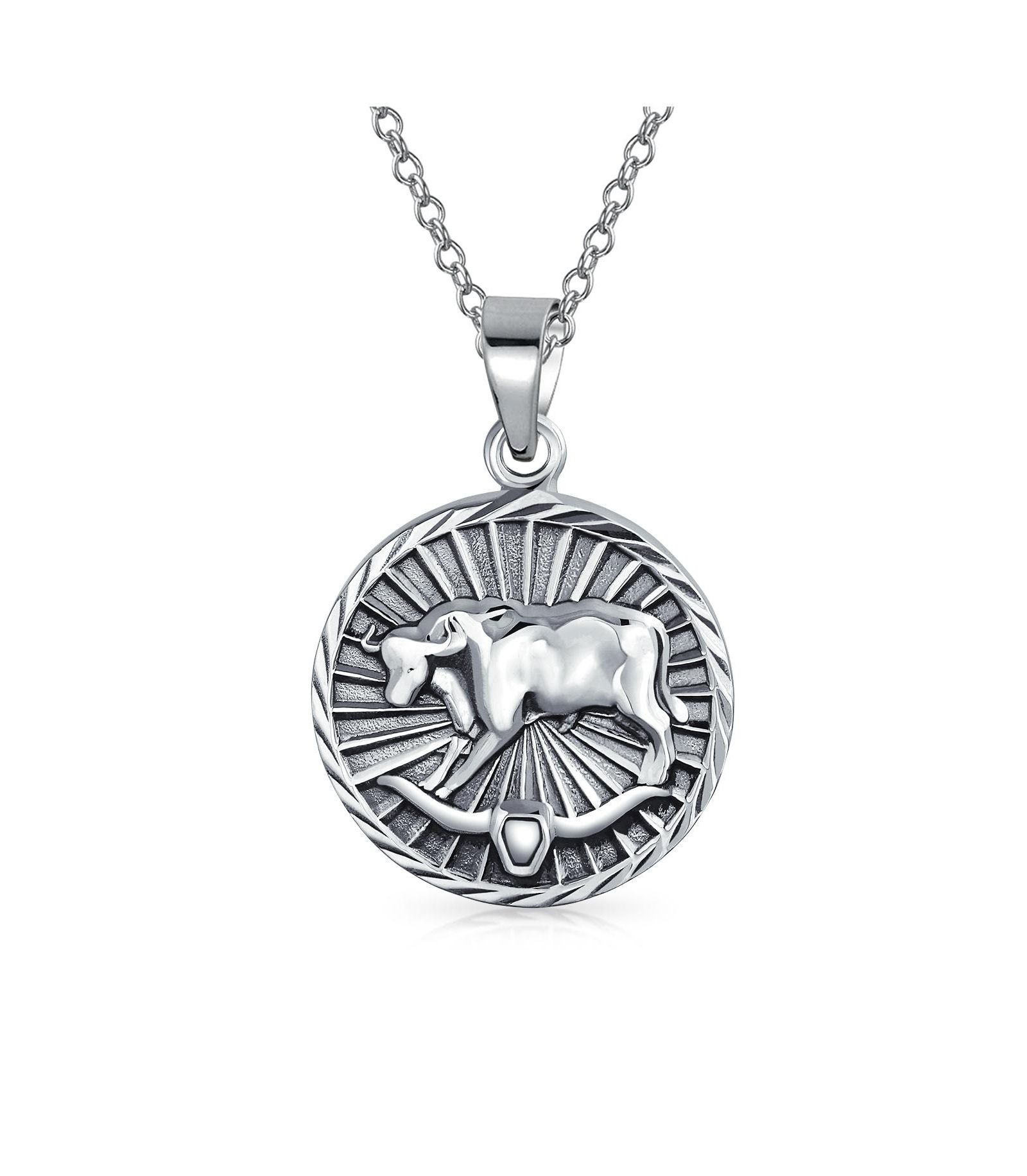Подвеска-медальон Bling Jewelry со знаком зодиака Телец из стерлингового серебра