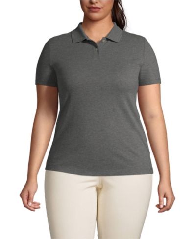 Женская рубашка поло Lands' End Plus Size Short Sleeve Basic Mesh