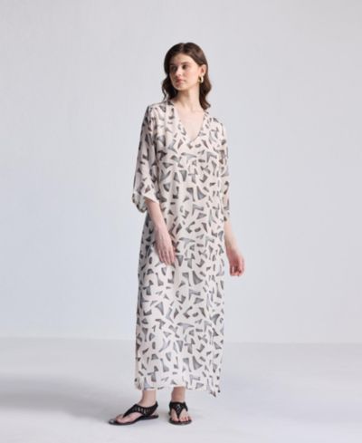 Reistor Women's Maxi Dress with Side Slits in Mosaic