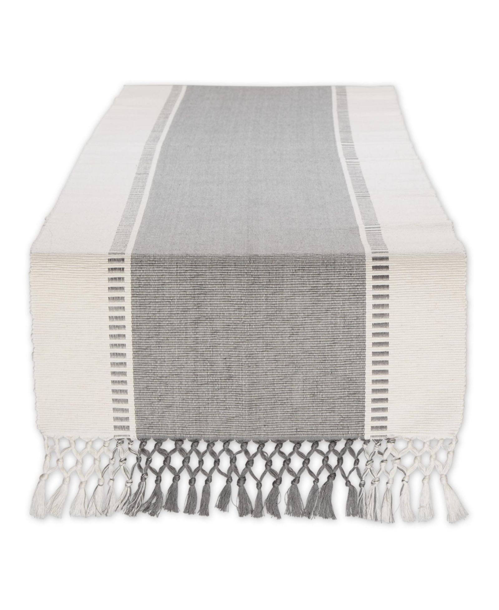 Design Imports Dobby Stripe Ribbed Table Runner, 13"x108 "